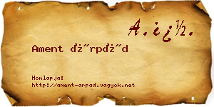 Ament Árpád névjegykártya
