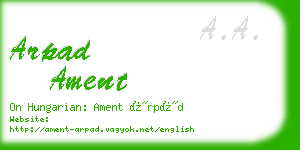 arpad ament business card